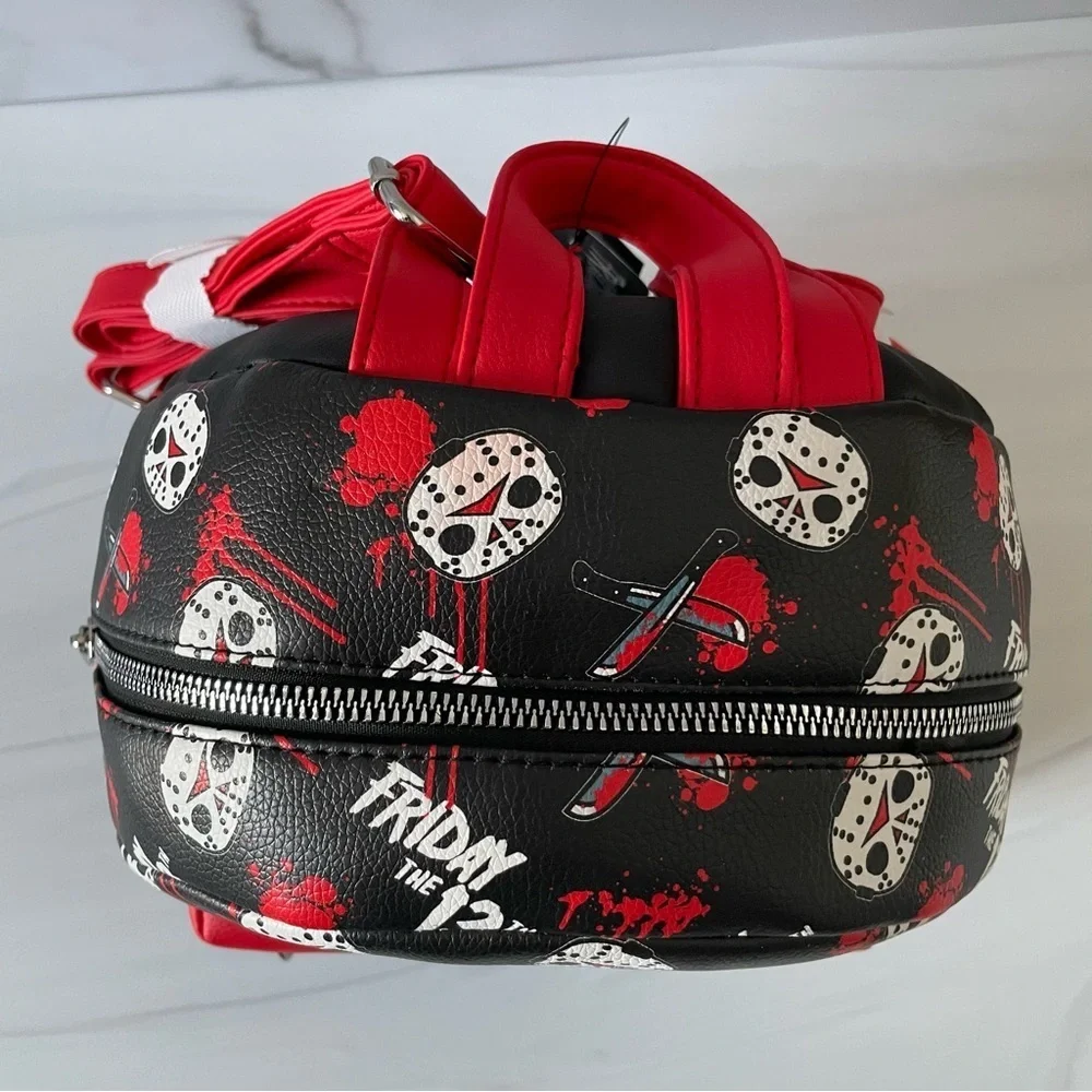 Bioworld x Hot Topic Friday the 13th/ Jason Mini Backpack- Black and Red- NWT